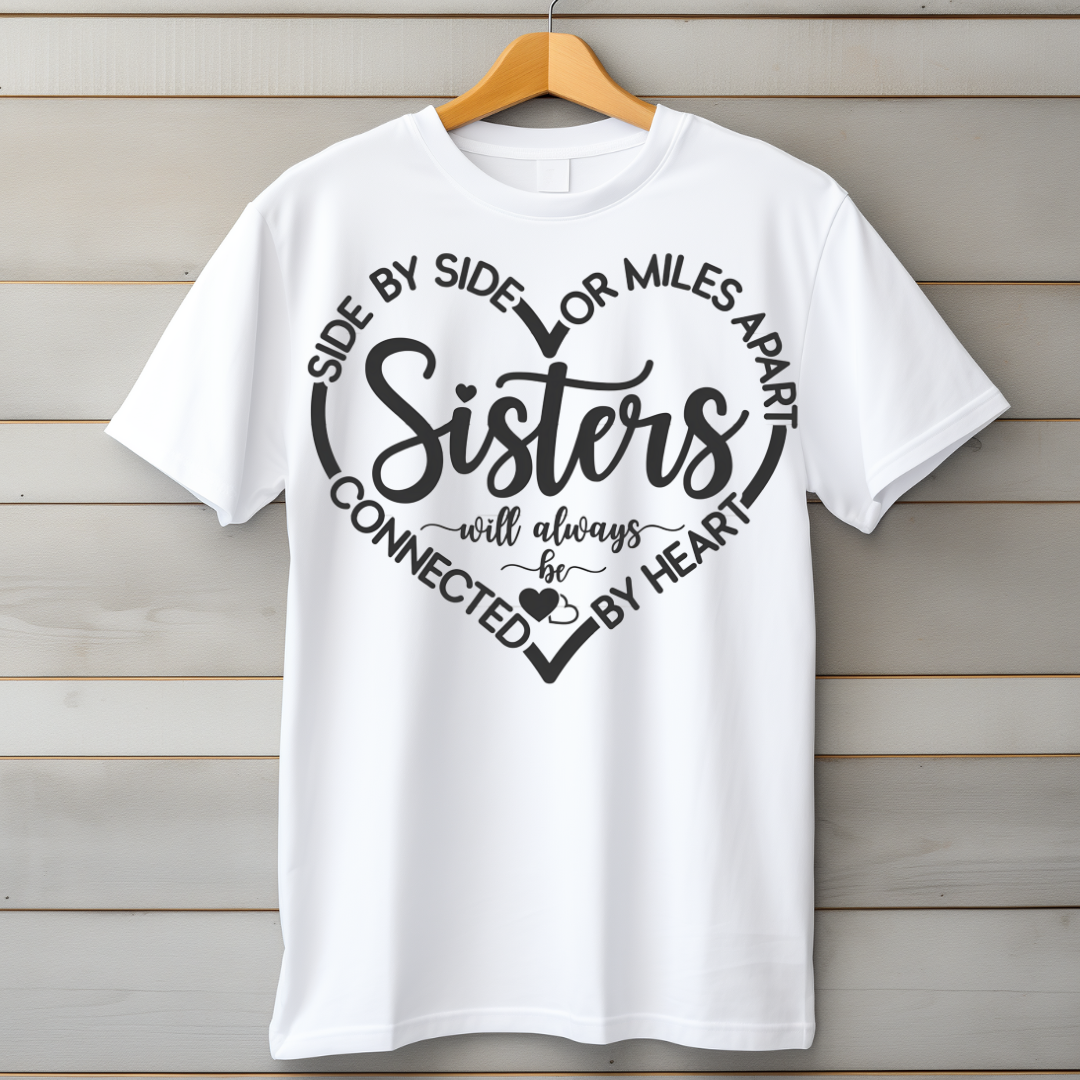 Sisters Connected By Heart T-Shirt