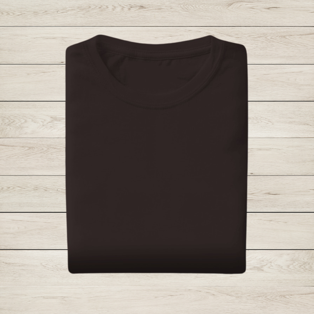 Coffee Brown: Unisex Solid Round Neck T-Shirt