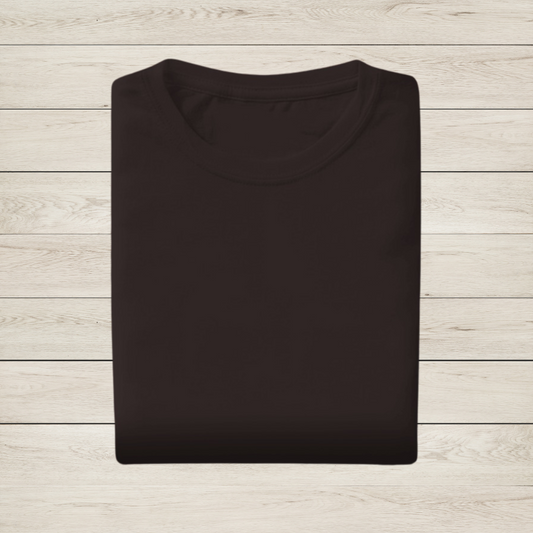 Coffee Brown: Unisex Solid Round Neck T-Shirt