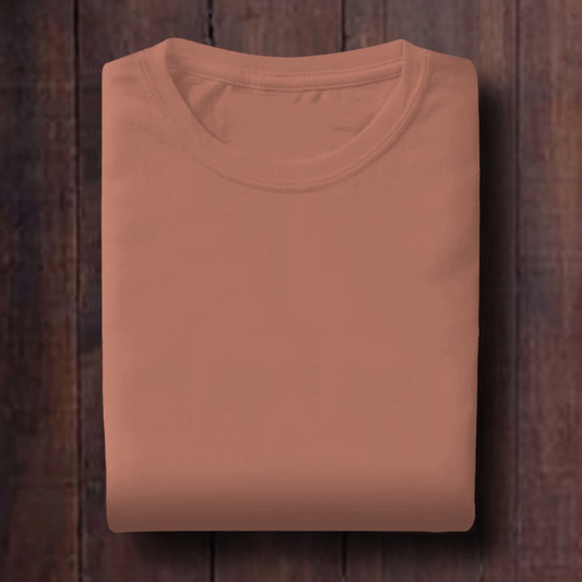 Copper: Unisex Solid Round Neck T-Shirt