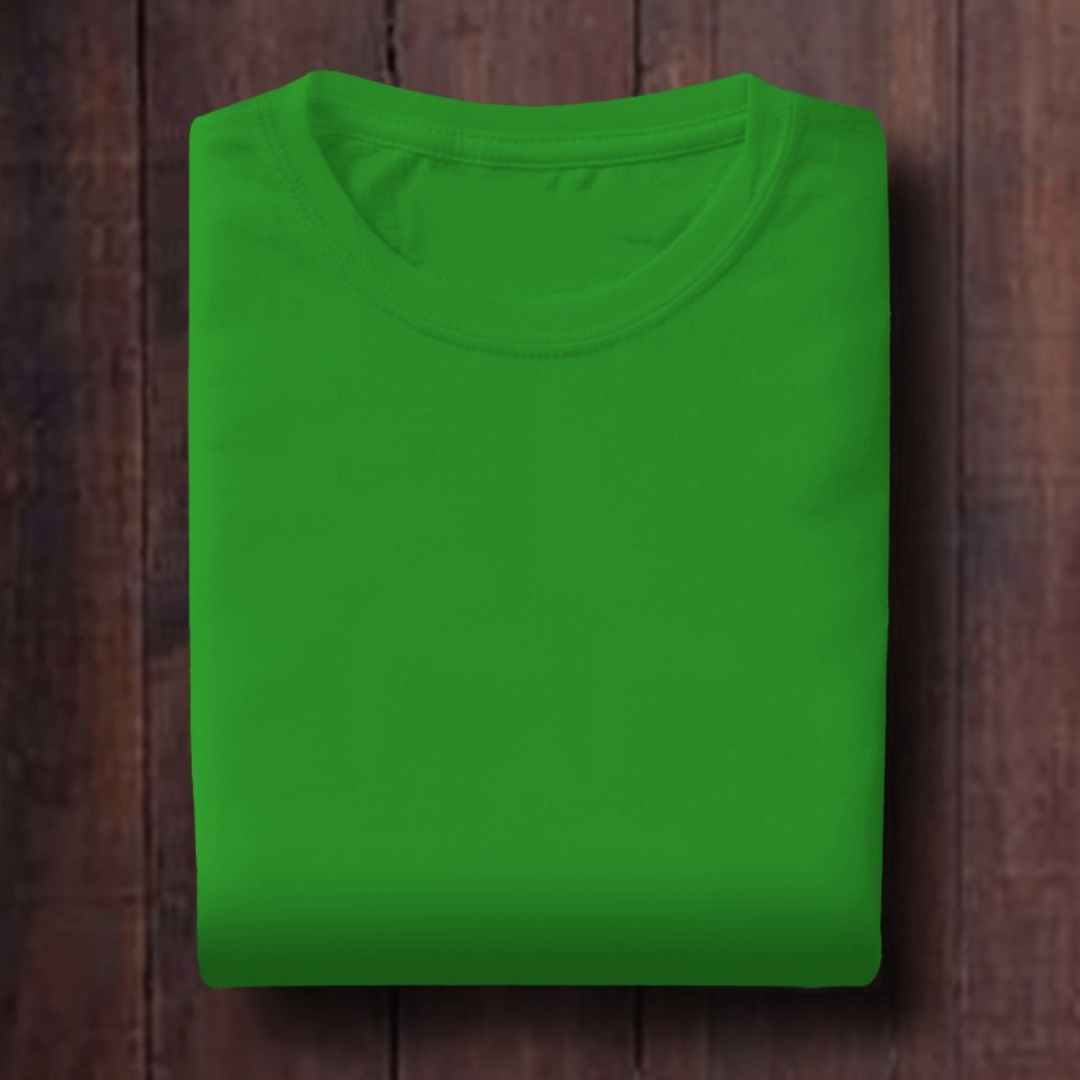 Flag Green: Unisex Solid Round Neck T-Shirt