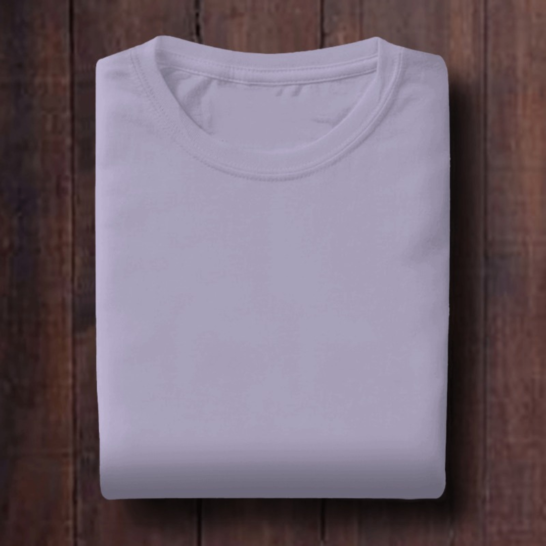 Lavender: Unisex Solid Round Neck T-Shirt