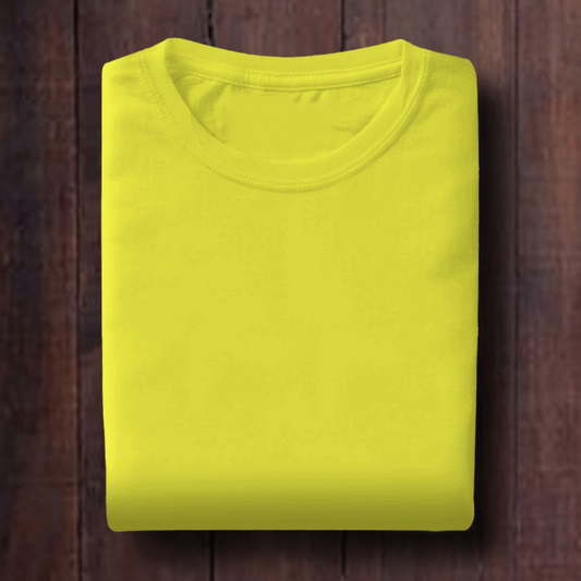 New Yellow: Unisex Solid Round Neck T-Shirt