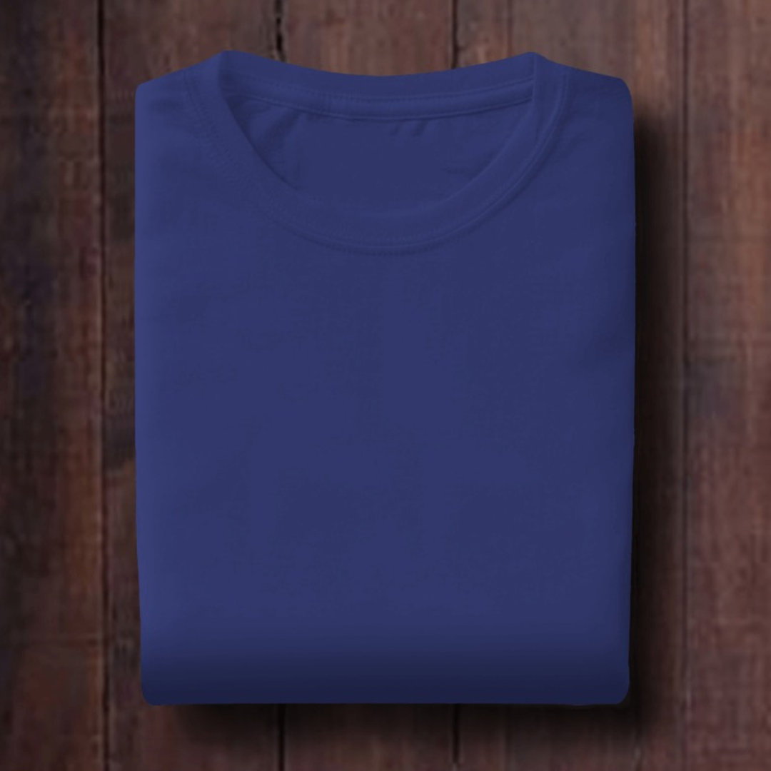 Royal Blue: Unisex Solid Round Neck T-Shirt