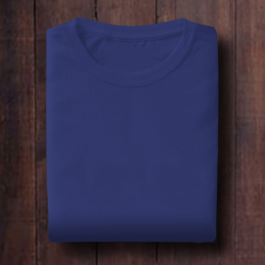 Royal Blue: Unisex Solid Round Neck T-Shirt