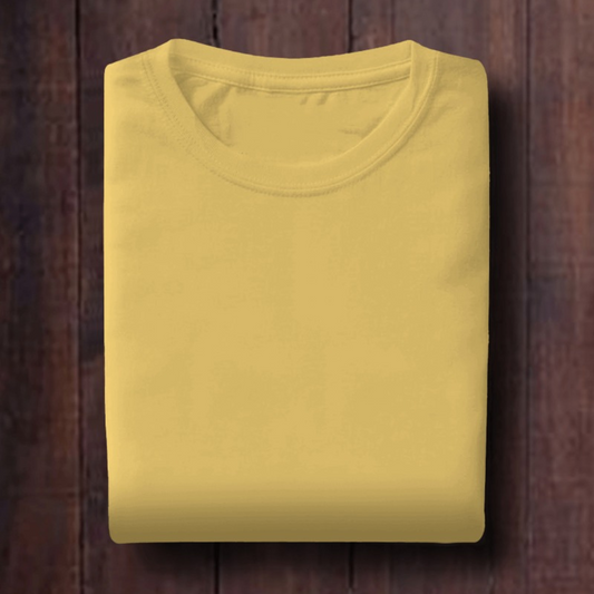 Yellow: Unisex Solid Round Neck T-Shirt